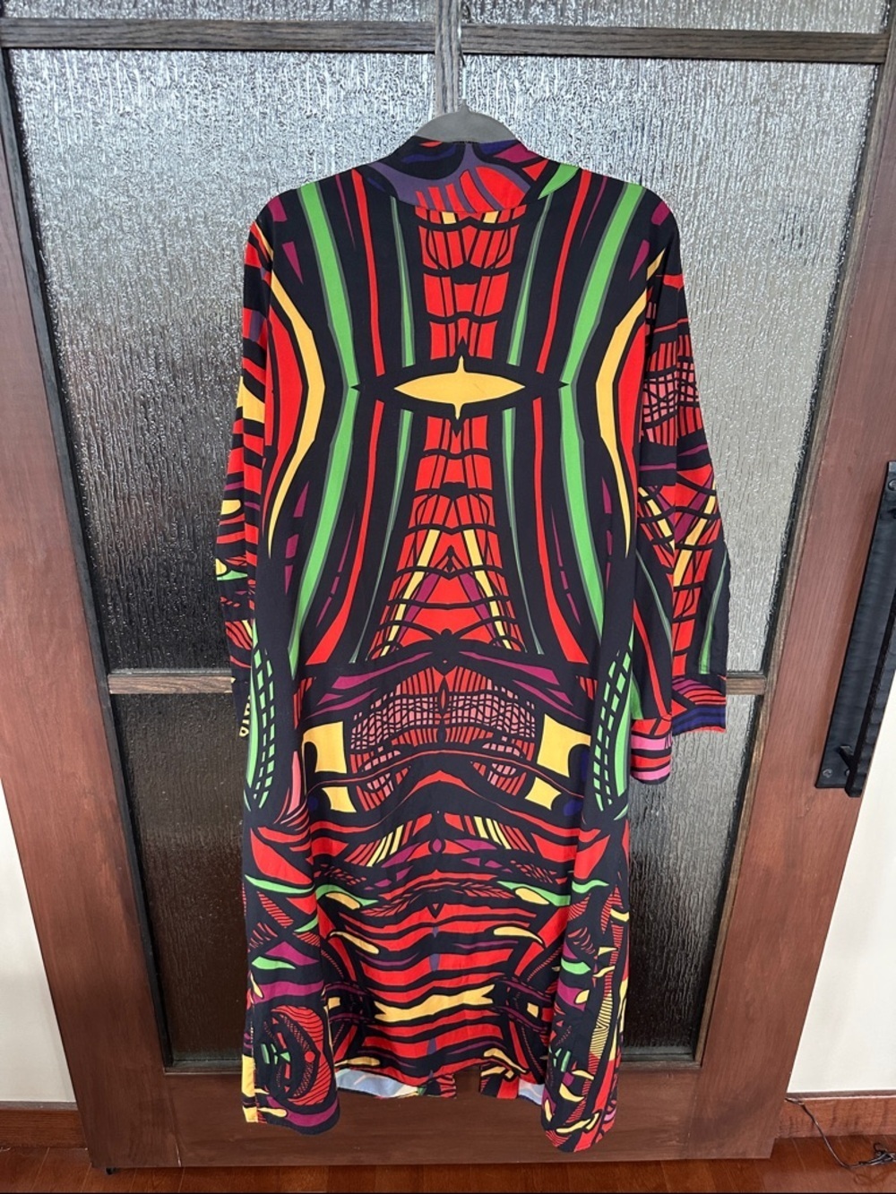 Kahindo Multi Print Kimono size L. Colorful Beach coverup - Picture 10 of 11